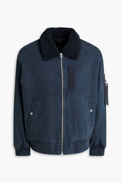  Rag & Bone - Fleece-trimmed Denim Bomber Jacket - Blue - S 
