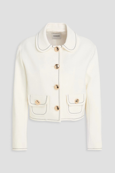  Sandro - Crepe Jacket - White - Fr 40 