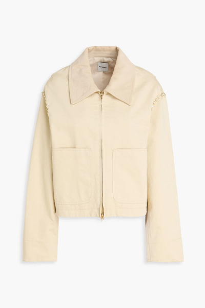  Sandro - Embellished Cotton-twill Jacket - Neutral - Fr 40 