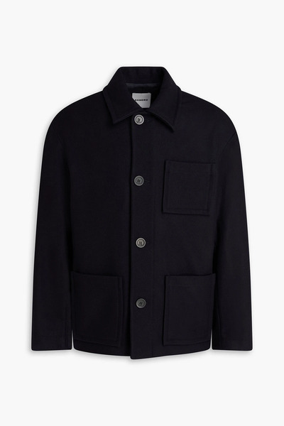  Sandro - Wool-blend Gabardine Overshirt - Blue - Xl 