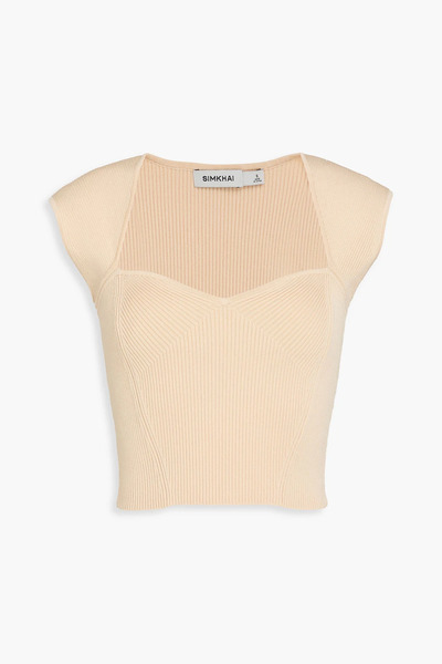  Simkhai - Cropped Ribbed-knit Top - Neutral - M 