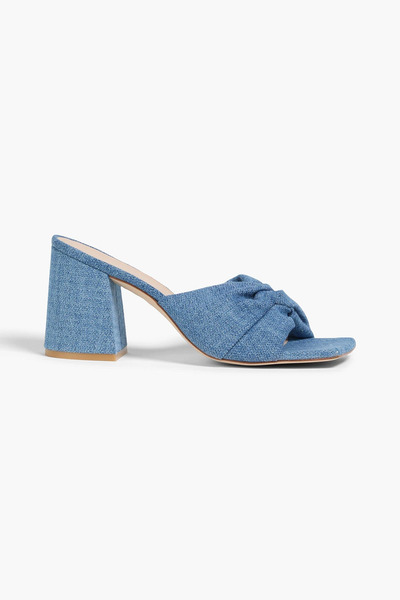  Stuart Weitzman - Glamknot 85 Knotted Denim Mules - Blue - Us 8 