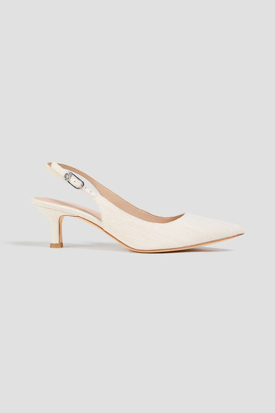  Stuart Weitzman - Isla Canvas Slingback Pumps - White - Us 6 