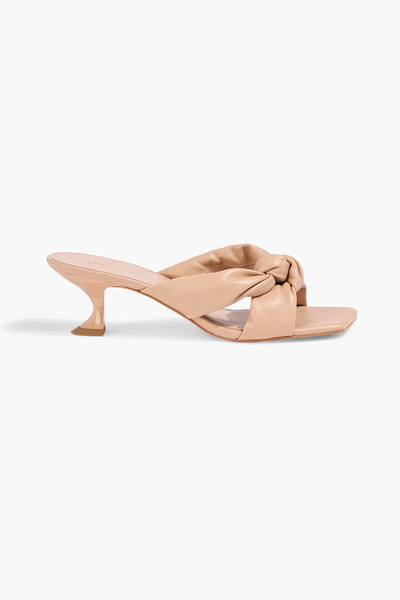  Stuart Weitzman - Playa 50 Knotted Padded Leather Mules - Neutral - Us 8 