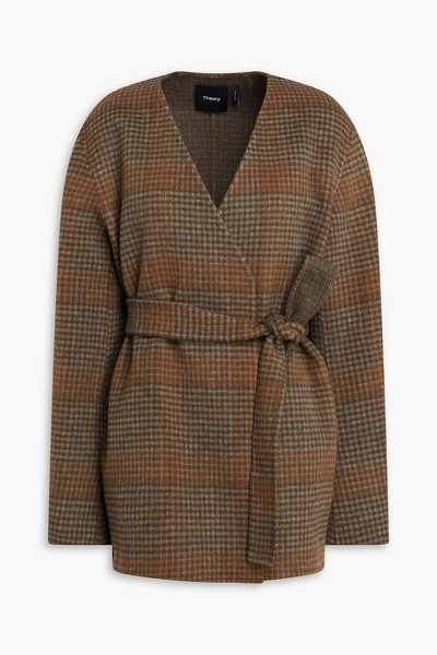  Theory - Checked Wool And Cashmere-blend Jacket - Brown - M 