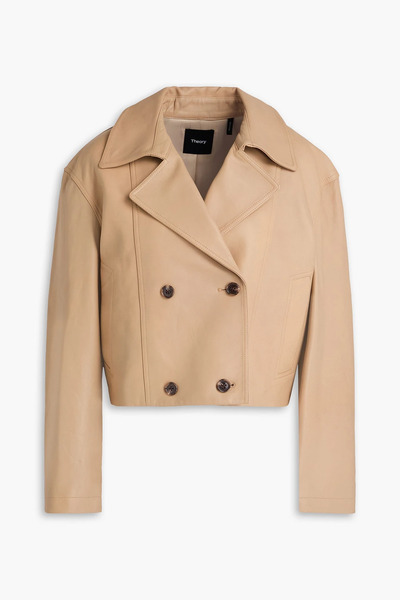  Theory - Double-breasted Leather Jacket - Neutral - M 