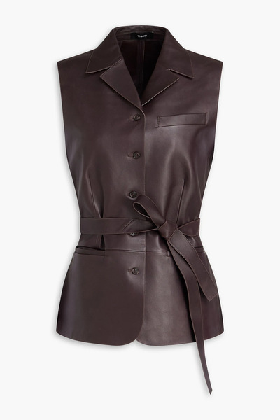  Theory - Leather Vest - Brown - Us 4 
