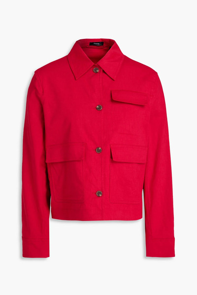  Theory - Linen-blend Jacket - Red - Xs 