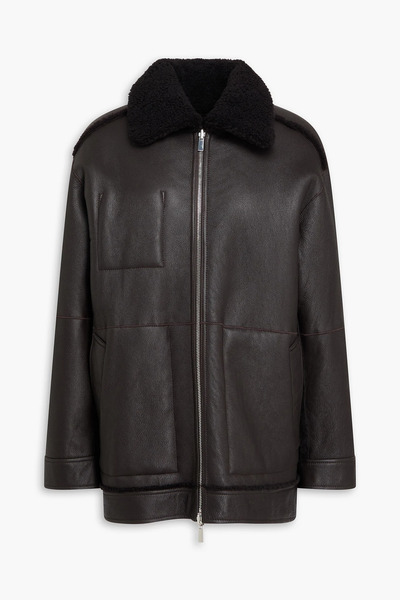  Theory - Reversible Leather And Shearling Jacket - Brown - Xs 