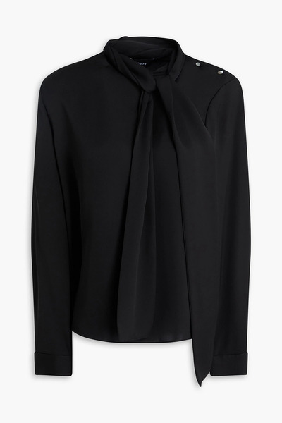  Theory - Silk Blouse - Black - Xs 
