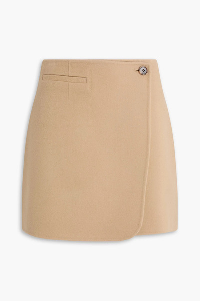  Theory - Wool-blend Mini Wrap Skirt - Brown - Us 4 