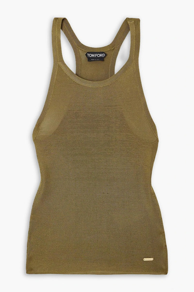  Tom Ford - Embellished Silk Tank - Green - L 