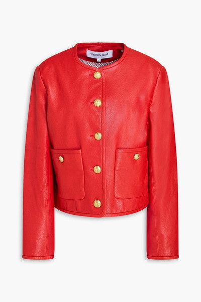  Veronica Beard - Andrea Leather Jacket - Red - Us 2 