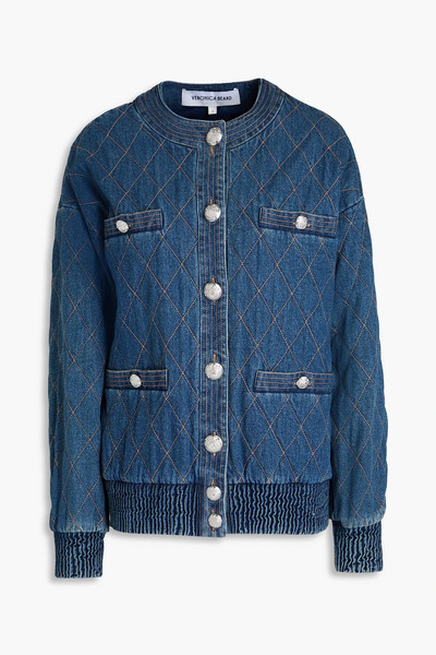  Veronica Beard - Glennon Denim Bomber Jacket - Blue - S 