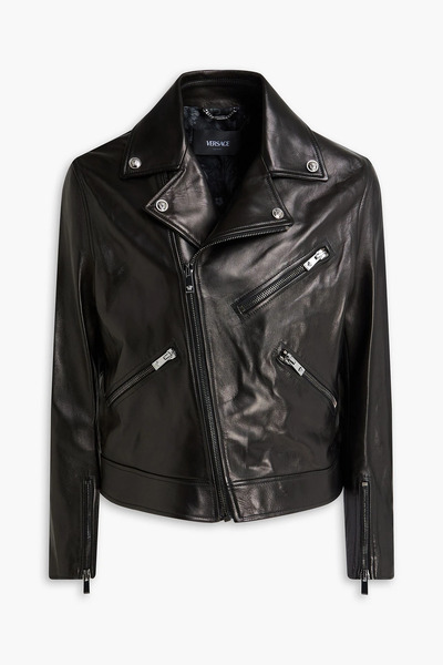  Versace - Leather Biker Jacket - Black - It 54 