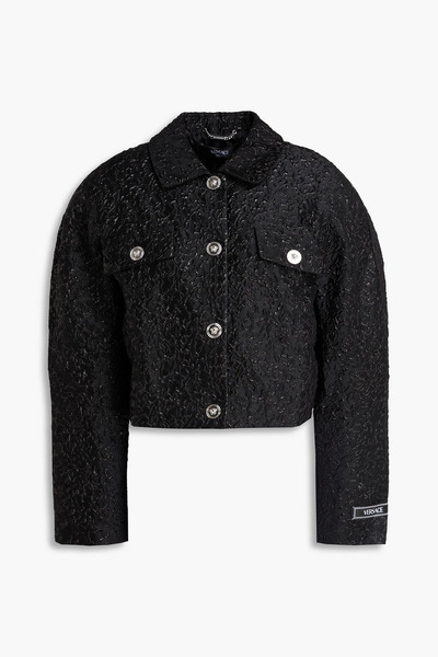  Versace - Metallic Cloqué Jacket - Black - It 38 